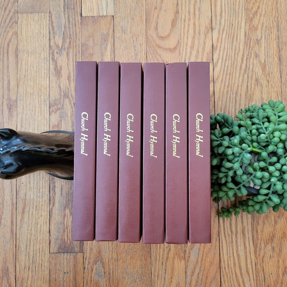 Pathway Music Set of 6 Church Hymnal Burgundy Gold Lettering Traditional Hymns